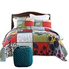 summer used printed patchwork kantha quilt bedspread with patchwork pattern artwork