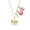 Fashion Jewelry Pink gold Sea Shell Aquatic Beach Charms Ocean Star Necklace