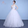 Customized Simple Fashion 2019 New Arrival Korean Style Lace V Neck princess Dress vestido de noiva Wedding Dress With Appliques