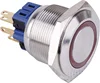25mm DPST metal led switch on-off /reset led lighting push button switch latching 24V waterproof IP67
