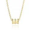 MS04 New products 18K yellow gold plated Stylish geometry necklace 925 sterling silver fashion cnc engraving jewelry