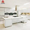 White Color Solid Wood Kitchen Cupboard Kitchen cabinet glass doors with pull out basket