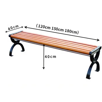 Cheap Price Metal Frame Courtyard Garden Park Garden Bench Bamboo