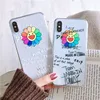 Sunflower Fonts Silicone Protective Soft Anti-fall Fashion Murakami Takashi Transparent Case for iphone 6 7 8 PLUS X XR XS MAX