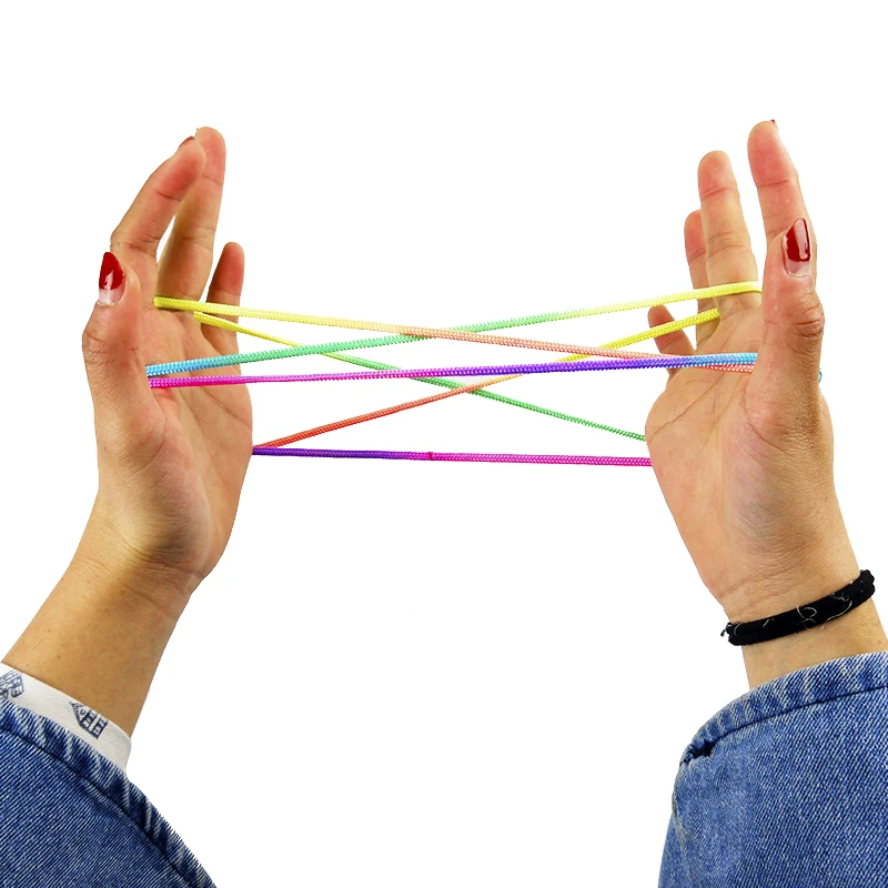 Super String Game Classic Fun 63 Inch Rainbow Rope Two People Play