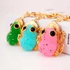 Lucky resin gold toad frog key chain money drawing Frog Keychain Crystal Golden toad keyring