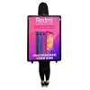 changeable lighting poster small size human backpack walking billboard