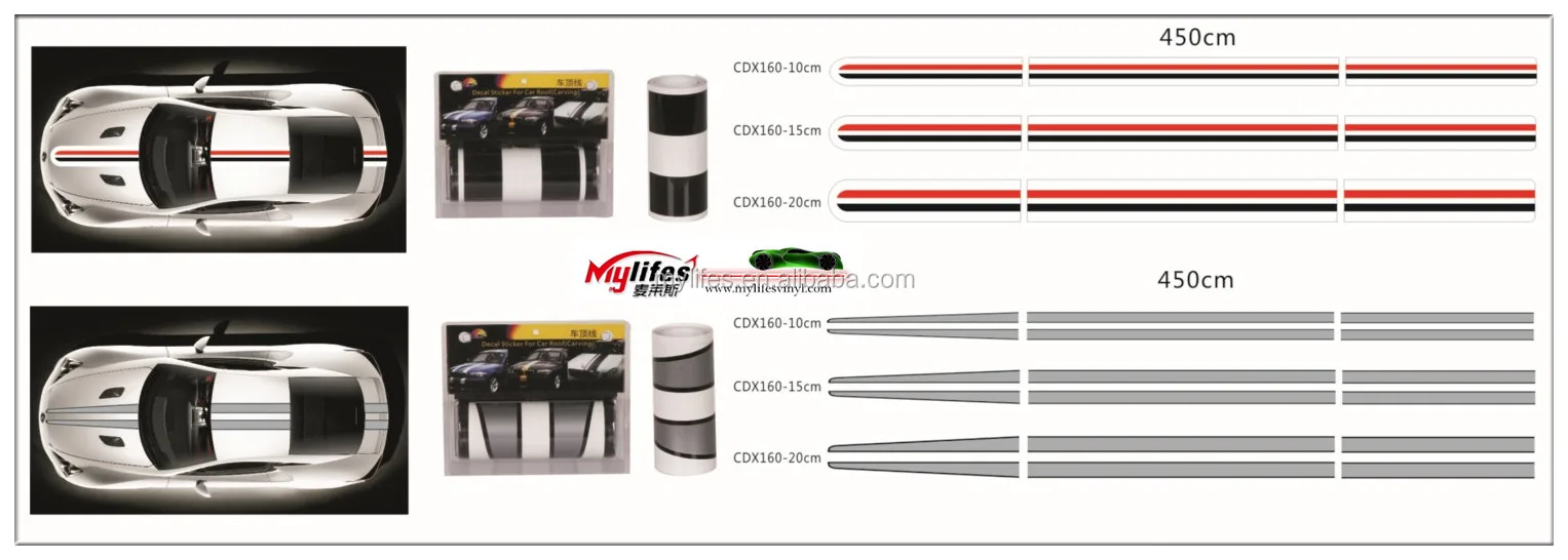 Car Body Racing Stripes Cover Roof Line Stickers Buy Car Roof Pvc