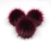 10cm faux Fox Fur Ball Pom Pom with elastic band Fluffy DIY Winter Hat Beanies Knitted Cap Pompoms