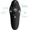 15m Red Lights Black Wireless Presenter Mouse With Laser Pointer Timer
