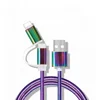 Durable new colorful stainless steel jacket USB Charging Data Cable Charging Cable For Micro/8 Pin