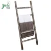 Decorative Rustic Vintage Style 5-Rung Blanket Wood Ladder Hotel Towel Rack For Home And Bathroom