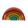 Colorful Wooden Rainbow Block Set, Kids Montessori Educational Baby Toys For Pre-school and Kindergarten Children