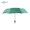 10 Ribs Strong windproof Custom Logo Printing Green 3 Folding Umbrella