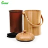 3-Quart Kitchen 100% Natural Bamboo Compost Pail With Plastic Lining.