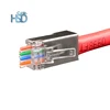 3 Fork EZ RJ45 Double Row Plug Panel Mode Front Mounted Female Cat6 Connector Shielded rj45 8P8C For Cat 6 Amp Modular Plug
