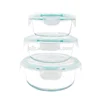 Small Reusable Multi-color Rectangular Borosilicate glass Meal Prep Containers/Mini Glass Baby Food Containers Storage
