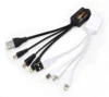 4 in 1 OEM Rubber LOGO multi port portable PVC USB charging cell phone split cable