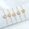 Cheap wholesale bracelet, simple metal round alphabet charm bangle for both women and man