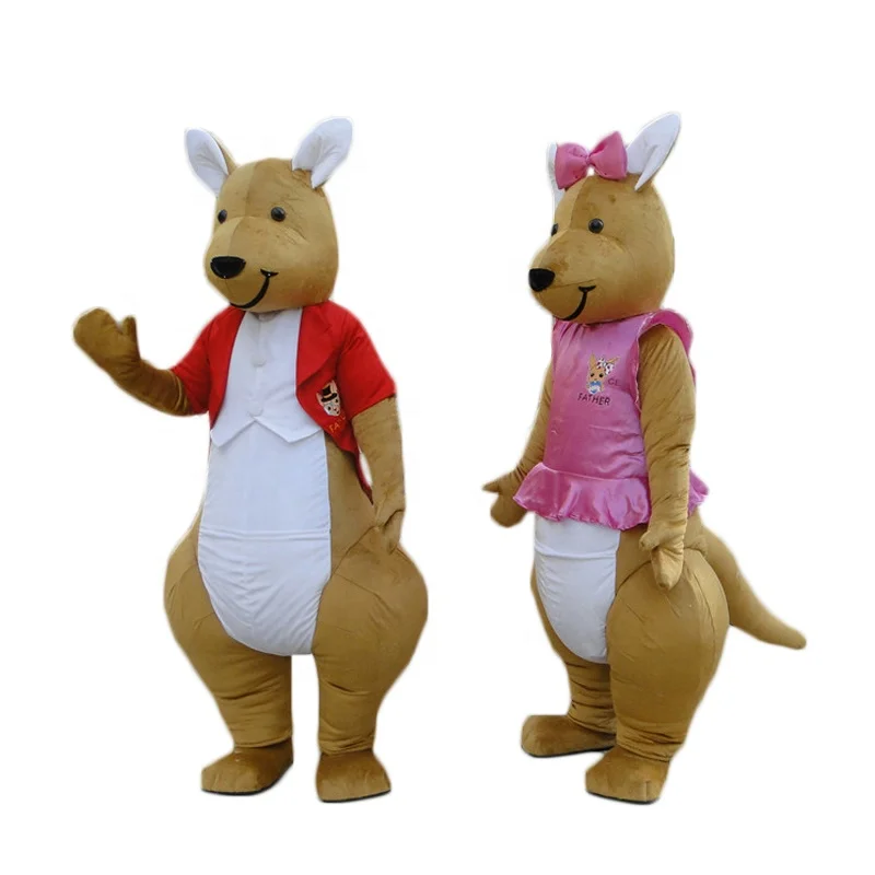 
Wholesale online free shipping adult kangaroo couple mascot costume 