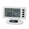table standing plastic alarm clock with temperature and humidity display