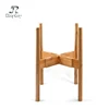 Home Garden Decorative Pine Bamboo Wore Pot Plant HolderTripod Shelf With 1 Pc Black Pot