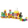 Wholesale baby toys for kids 3D DIY plastic ABS construction enlighten 63pcs mini train game building blocks bricks toy set