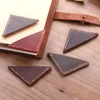 High Quality Triangle Shape Rustic Genuine Leather Corner Bookmark for Book for Reader Gift