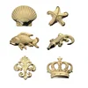 wholesale price custom shell pendant metal gold shell pendant for hand bag/clothes/garment
