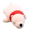 OEM Custom Polar Bear Plush Toys Stuffed Animals Dolls Small Sleeping Bear Collection Hugable Pillow Cushion for Kids Child