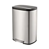 50L square standing foot pedal stainless steel dustbin metal step bin with soft close