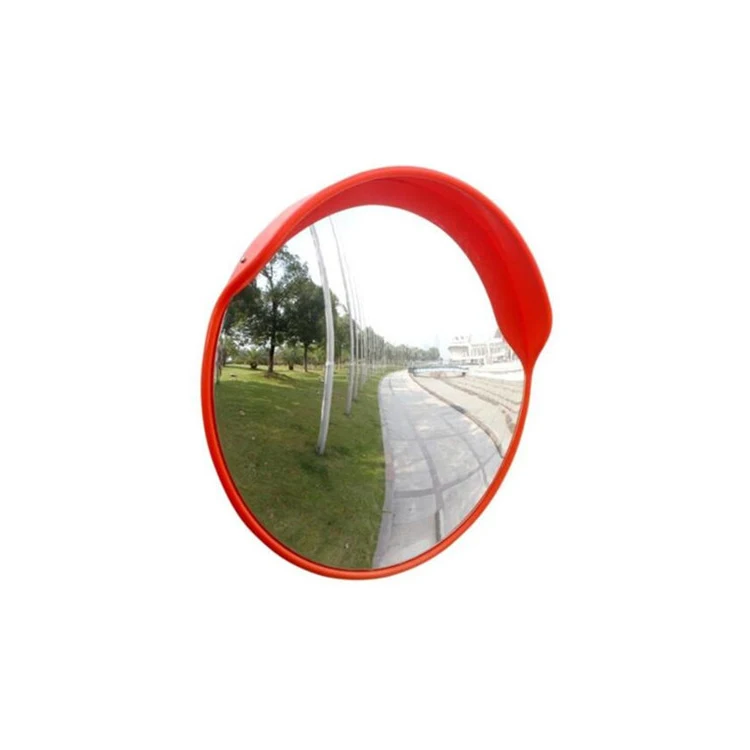 45cm Espejo de Tr/áfico Redondo Espejo de Seguridad Convexo Gran Angular 130 Grados con Cubierta de Lluvia Para Tr/áfico Exterior,Naranja