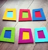 Customized die cut felt frames for photo prop on milestone baby blanket