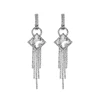 Women crystal silver wedding bridal drop earrings jewelry for brides