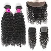 XBL Free sample Deep Wave Cuticle Aligned Virgin Human Hair Bundle, 2/3pcs Hair Bundles with Closure/ Frontal