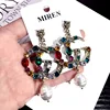 Europe and the United States big retro color crystal exaggerated letters irregular pearl personality earrings earrings ZA090