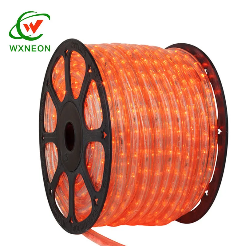 100M 30 LEDs Flame Resistant Anti UV Amber Warm White LED Rope Light For Holiday Lighting Display