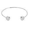 Wholesale Sterling Silver Women's Metal Cubic Zirconia Open Cuff Bangle