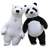 HI Inflatable Mascot Animal Panda Bear Costume Polar Bear Short Plush Material Inflatable Mascot Costume