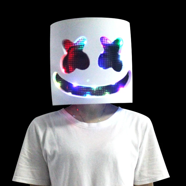 Kleurrijke Led Lichtgevende Marshmallow Masker Eva Volledige T shirt Marshmellow DJ (volwassenen en kind size)