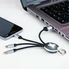New product ideas 2019 Wholesale 2.4A Fast UsbCharging Cable For phone series 3 in 1 keychain charging cable have stock