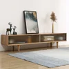 Solid wood living room TV stand modern hotel white oak TV cabinet