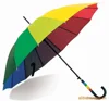 custom wholesale market rainbow UV protection straight big golf umbrella
