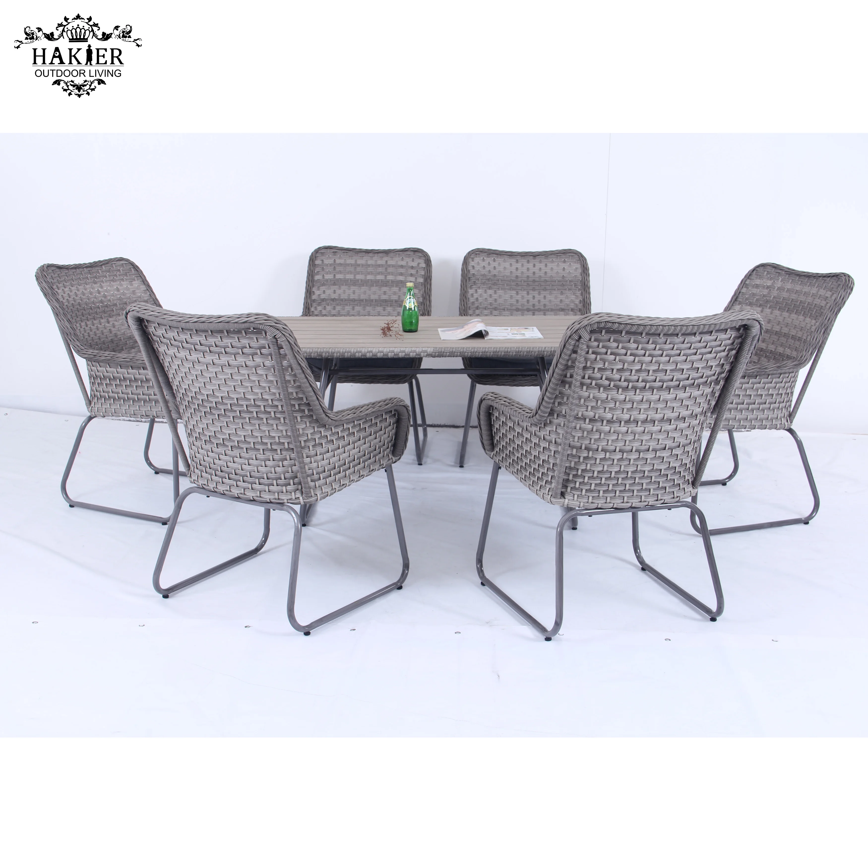 
7-pics aluminum table and chairs for outdoor wicker dining chairs set 