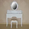 Shabby Chic Wooden Vanity Dressing Table with 7 Drawers and Mirror