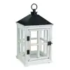 Decorative Rustic Hanging & Freestanding White Wooden Candle Lantern