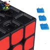 Yuxin 1593 High-end Kylin Cube Black/Transparent ABS Plastic Magnetic Speed Cube with Window Box Package