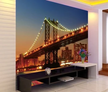 Beautiful New York City Brooklyn Bridge Night Scenery Photo Custom Wallpaper Murals For Bedroom Decor Buy Scenery Photo Custom Wallpaper New York