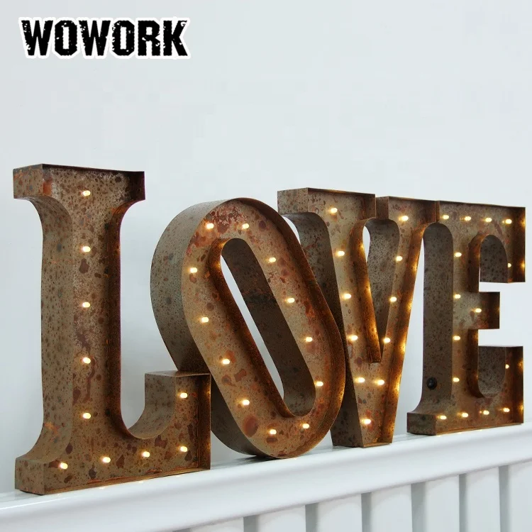 WOWORK Christmas waterproof wall art light vintage marquee letter electronic signs