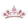 New Design Princess Tiara Cute And Sweet Girl King Crown Pink Rhinestone Button Upholstery